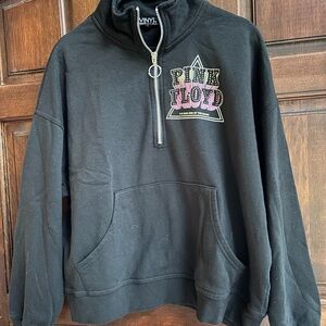 Black Pink Floyd 1/4 Zip Sweatshirt